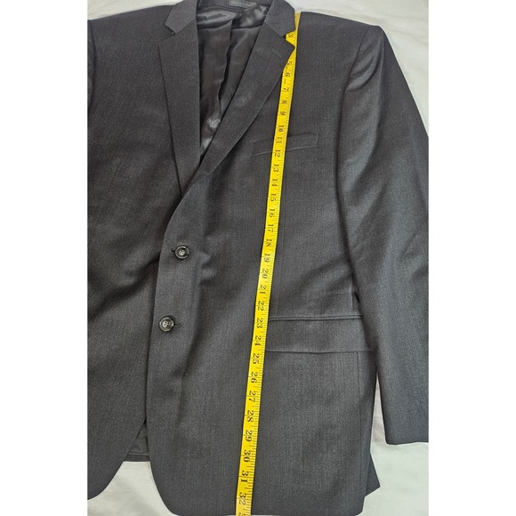 Calvin Klein Mens 48R Blazer Charcoal Gray 100% Wool 2 Button Suit Jacket 48 R - Picture 9 of 16